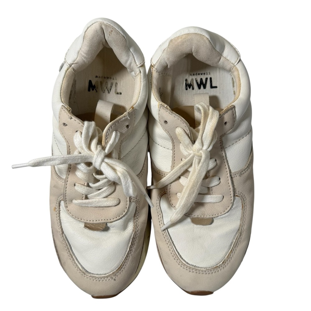 Madewell MWL Womens Size 8 White Leather Colorblock Casual Sneakers M8857